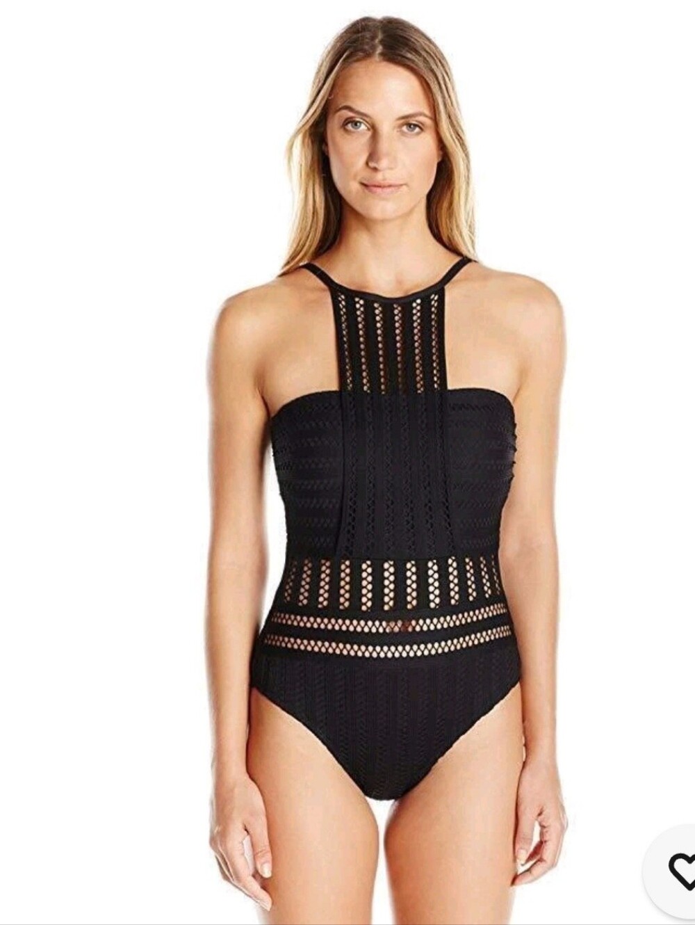 Kenneth Cole Eyelet Perforated One Piece Swimsuit Size Large